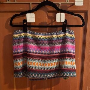 NWT Colorful Patterned Women's Skort